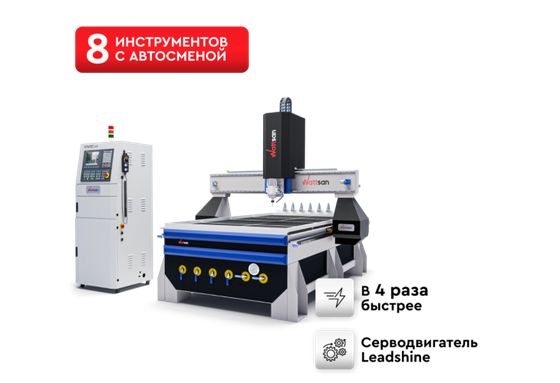Фрезерный станок с автосменой инструмента с ЧПУ WATTSAN M3 1313