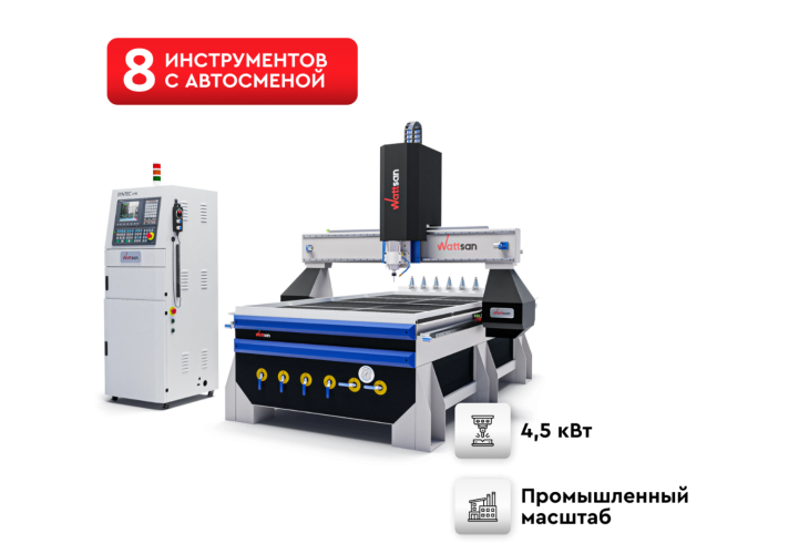 Фрезерный станок с автосменой инструмента с ЧПУ WATTSAN M3 1616